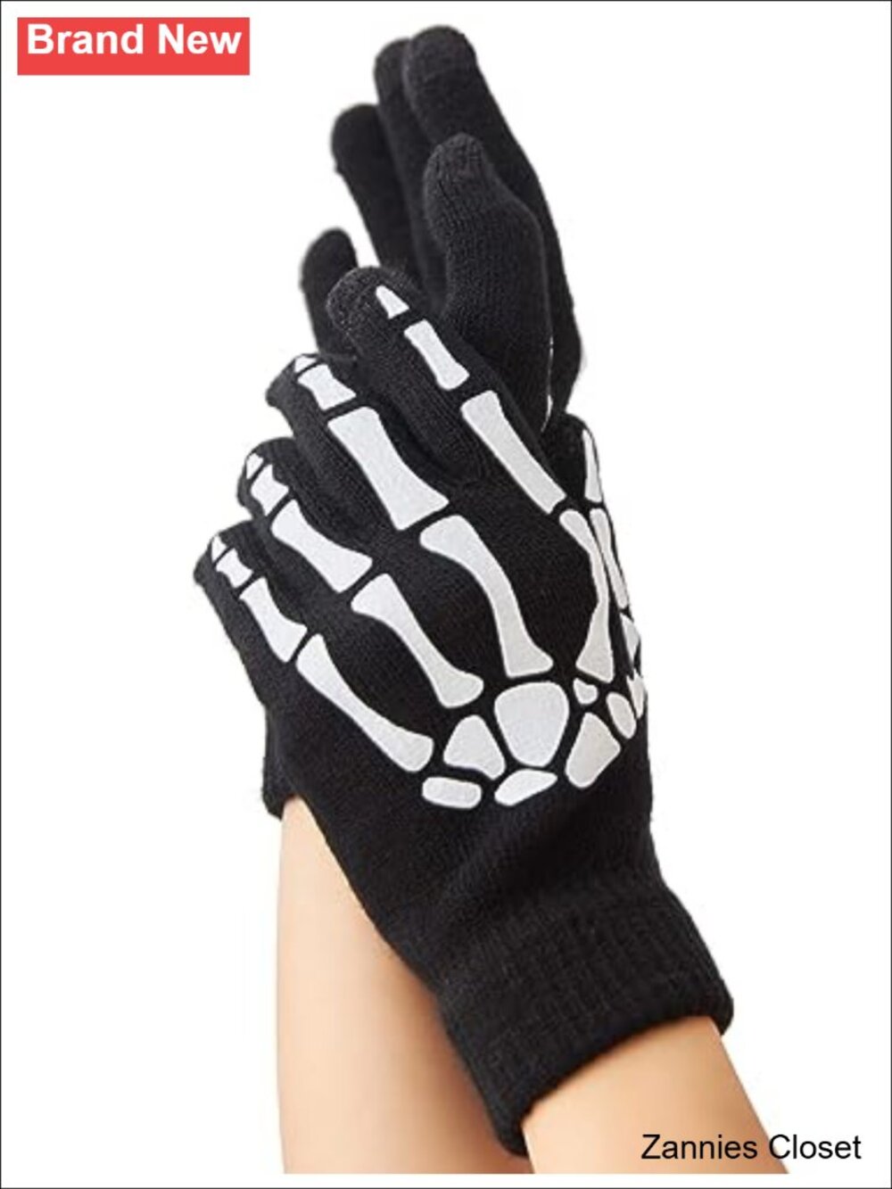 👻 Skeleton Glow In The Dark Fingerless Halloween Costume Gloves